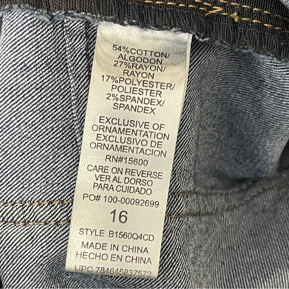 Democracy Indigo Wash "Ab"solution® Straight Leg Jean Mid Rise High Stretch 16 - Picture 8 of 9